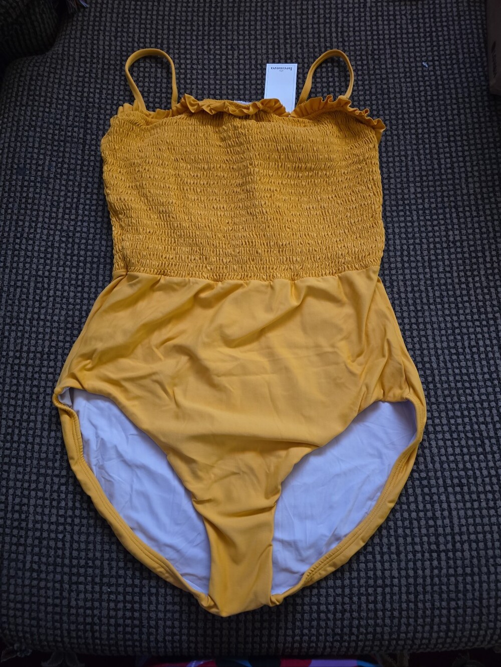 hermoza Daphne One Piece Women's Mustard Colored Swimsuit Size 14